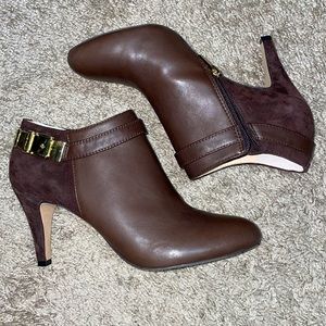 Vince Camuto brown leather booties